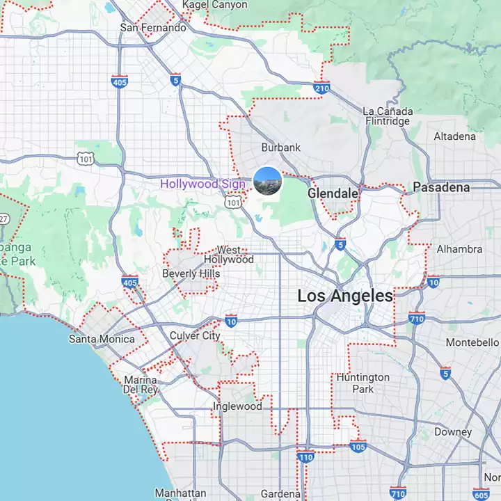 Los Angeles California google map for AC and HVAC repair